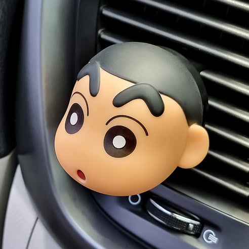 Belle Amant Crayon Shin-chan Big Face Car Air Freshener, Jang-gu, Black Cherry, 1 piece