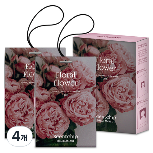Belle Amant Scent Chip Car Air Freshener Sachets 20g, 2-Pack, Floral Flower, 1 piece