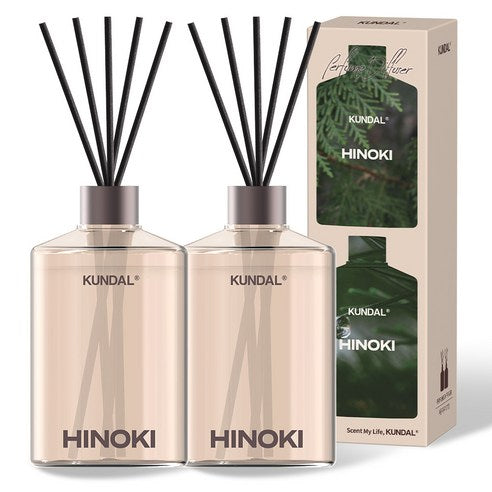 Kundal Large Capacity Perfume Diffuser, Fibercitic Set, Hinoki 500mlx2