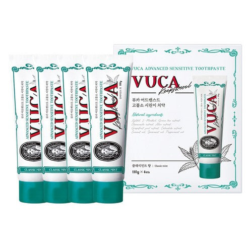 Vuca Advanced High Fluoride Sensitive Toothpaste Classic Mint Flavor, 110g, 4 Pack