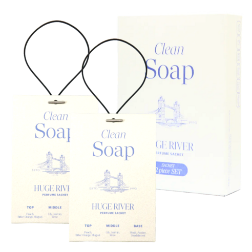 Huge River Premium Perfume Sachet Air Freshener, Clean Soap, 1 set, 40g