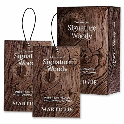Martigue Parfume Chasse Car Air Freshener 2p, Signature Woody, 1 Set,