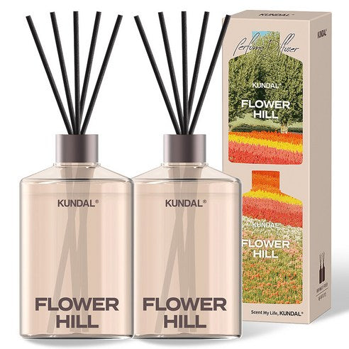 Kundal Large Capacity Perfume Diffuser, Fibercitic Set, Flower Hill 500mlx2