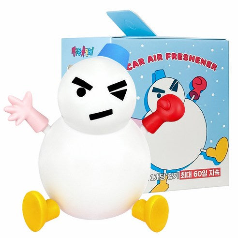 Belle Amant Crayon Shin-chan Movie Snowman Refillable Car Air Freshener, White Musk, 1 piece