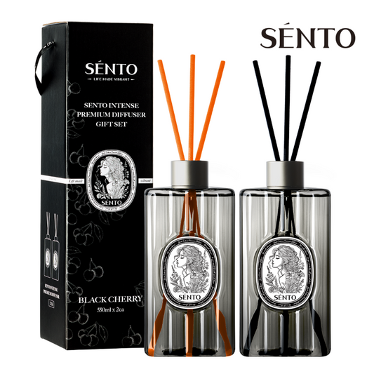 Sento Intense Premium Large Capacity Diffuser Gift Set Black Cherry 550mlx2