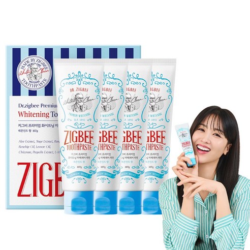 Zigbee large-capacity yellow-teeth whitening care toothpaste, Lemon Mint scent, 4 pcs, 107g