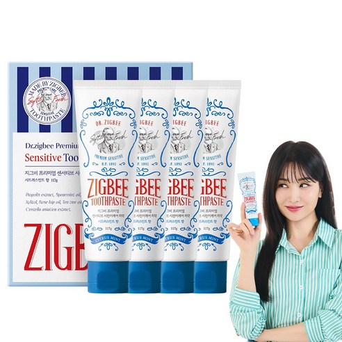 Sensitivity reduction 61%, Zigbee large-capacity sensitive-teeth care toothpaste, Citrus Mint scent, 4 pcs, 117g