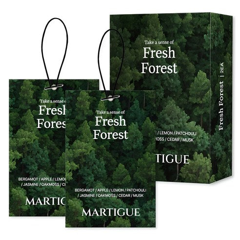 Martigue Perfume Sachet Car Air Freshener 2p, Fresh Forest, 1 Set