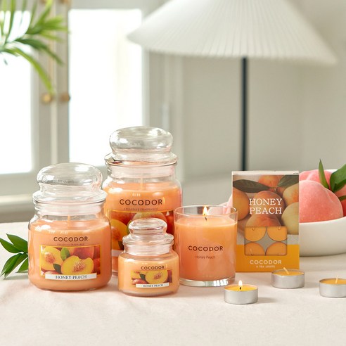 Cocodor Small Jar Candle, Honey Peach, 95g, 1 piece