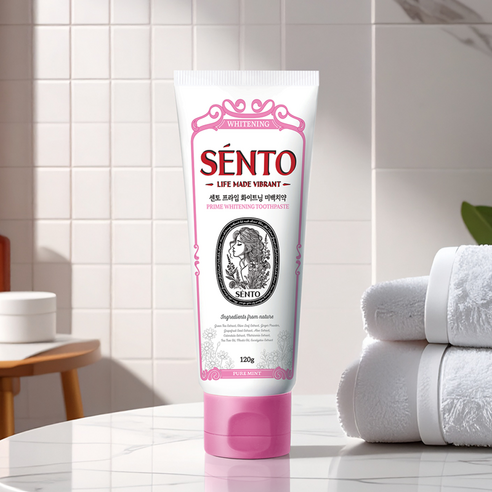 Sento Prime High-Fluoride Gum Care Toothpaste, Pure Mint Flavor, 120g, 4 pcs