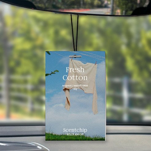 Belle Amant Scent Chip Car Air Freshener Sachets 20g, 2-Pack, Fresh Cotton, 1 piece