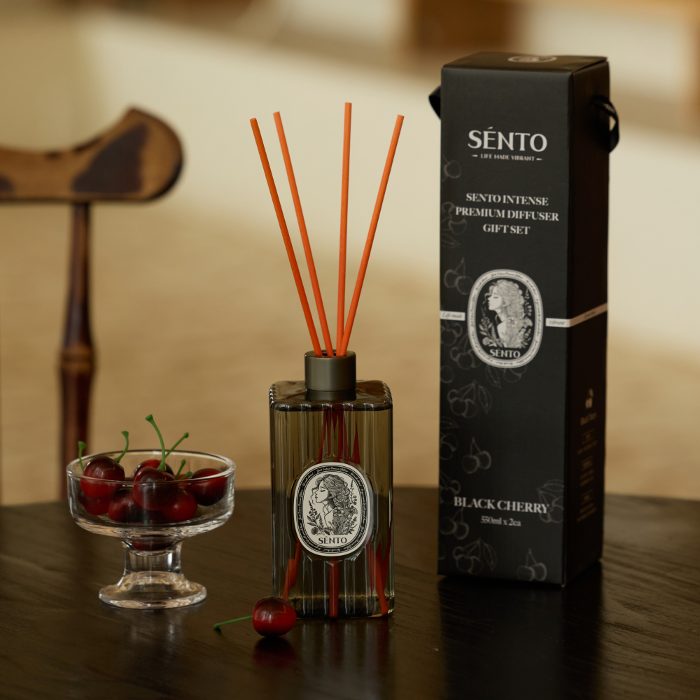Sento Intense Premium Large Capacity Diffuser Gift Set Black Cherry 550mlx2