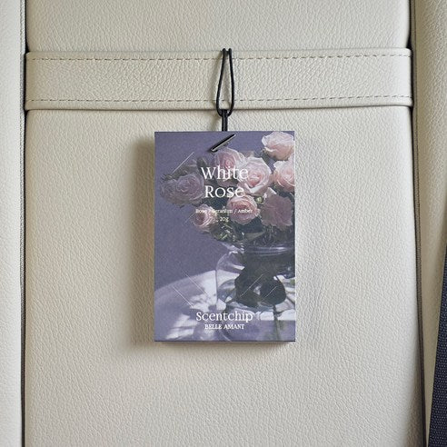 Belle Amant Scent Chip Car Air Freshener Sachets 20g, 2-Pack, White Rose, 1 piece