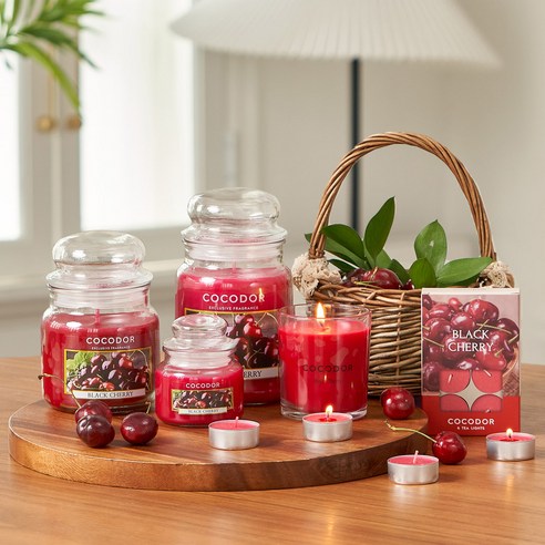 Cocodor Small Jar Candle, Black Cherry, 95g, 1 piece