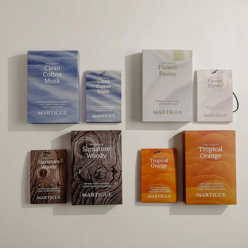 Martigue Perfume Sachet Car Air Freshener 2p, Tropical Orange, 1 Set