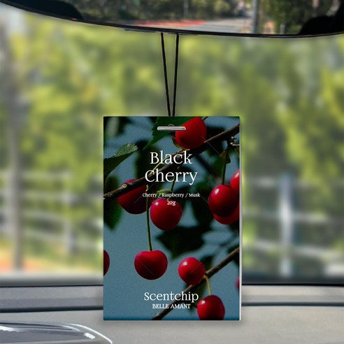 Belle Amant Scent Chip Car Air Freshener Sachets 20g, 2-Pack, Black Cherry, 1 piece