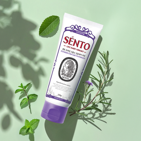Sento Prime High-Fluoride Gum Care Toothpaste, Fresh Mint Flavor, 120g, 4 pcs