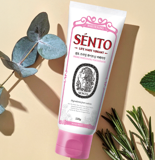 Sento Prime High-Fluoride Gum Care Toothpaste, Pure Mint Flavor, 120g, 4 pcs