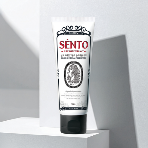 Sento Prime High-Fluoride Gum Care Toothpaste,Spearmint Flavor, 120g, 4 pcs