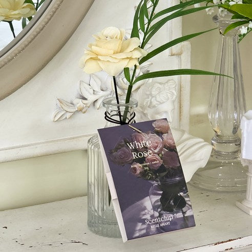 Belle Amant Scent Chip Car Air Freshener Sachets 20g, 2-Pack, White Rose, 1 piece