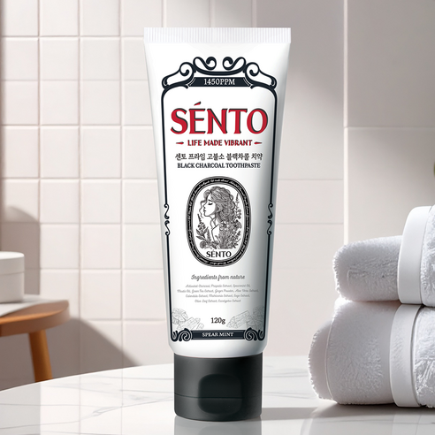 Sento Prime High-Fluoride Gum Care Toothpaste,Spearmint Flavor, 120g, 4 pcs