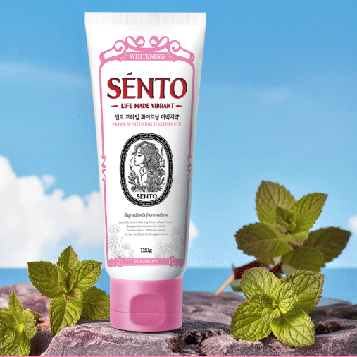 Sento Prime High-Fluoride Gum Care Toothpaste, Pure Mint Flavor, 120g, 4 pcs