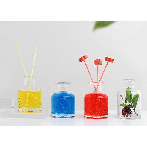 Herb Thyme NEW Indoor Diffuser 130ml + Flower Plaster Randomly Sent 4p + Fiber Stick 5p, White Musk, 1 Set