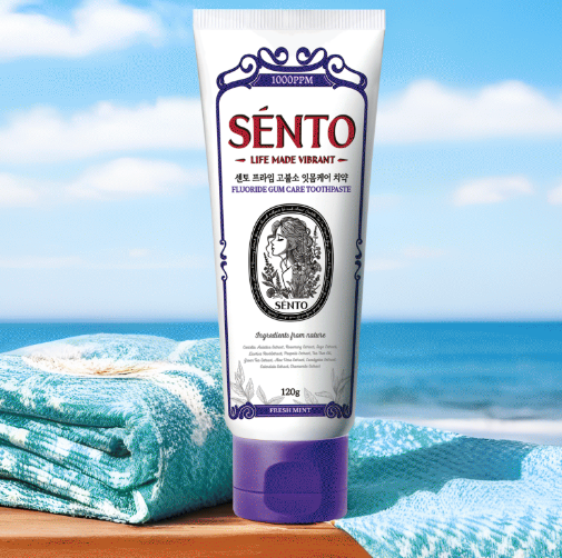 Sento Prime High-Fluoride Gum Care Toothpaste, Fresh Mint Flavor, 120g, 4 pcs